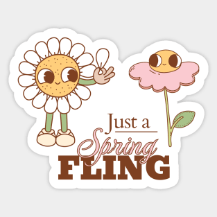 Cute Spring Fling Design Sticker
